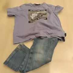 デニムパンツ　Tシャツセット　半袖　110cm　BREEZE　長ズボン　ボトムス