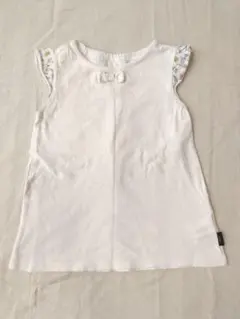 千趣会 ベルメゾン GITA ホワイト Tシャツ 花柄袖 110cmのサムネイル