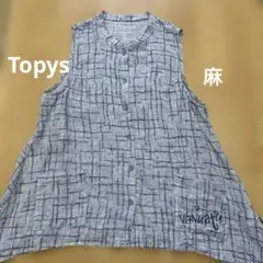 K*y様 Topys チェック柄 麻ノースリーブチュニックのサムネイル