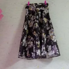 花柄 フレアスカート ベルト付きのサムネイル