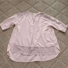 美品　ITS' DEMO ブラウス　ピンク　五分袖