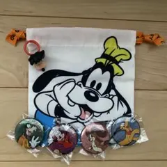 ディズニー グーフィー マックス ロクサーヌ 缶バッジ キーチェーン