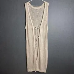 chulatte ベージュ ロングニットカーディガン Mサイズ 羽織り きれいめ