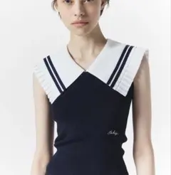 Her lip to Calina Polo Knit Top - メルカリ
