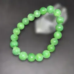 【御守り】天然石パワーストーン　グリーン翡翠ブレスレット　10㎜