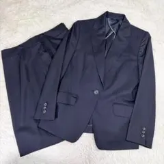 【美品】nline佐々木希　ブラック　ストライプ　シルク混　スーツ　13号