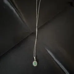 緑色オーバルペンダントネックレス