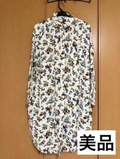GLOBAL WORK 花柄 ロングシャツ ワンピース 長袖 グローバルワークのサムネイル