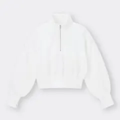 GUヘビーウェイトスウェットショートハーフジッププルオーバー Mサイズ