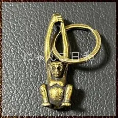 真鍮 モンキー キーリング 猿 キーホルダー エイジング 魔除け ヴィンテージ風
