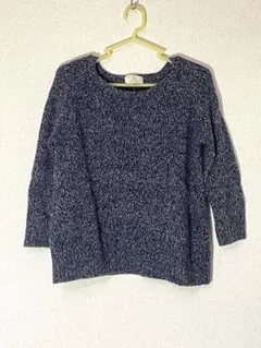 【UNITED ARROWS】 ネイビーと白の混紡ニットセーター