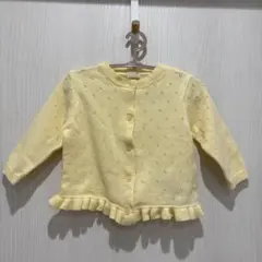 【美品】プティマイン カーディガン 80 女の子 春 夏 黄色
