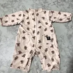 フタフタ　くま柄　ロンパース　80