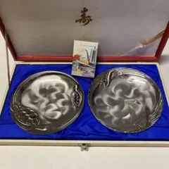 鶴デザイン ステンレススチール皿 2枚セットのサムネイル