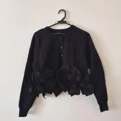 Frene meraki ヘムリボンデザインショートカーデ