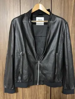 ZARA レザー風ジャケット フェイクレザー WIND-JACKET