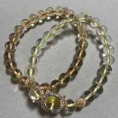 レモンシトリン　シトリン　天然石ブレスレット