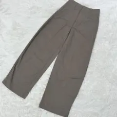 【c3040】UNIQLO ワイドフィットカーブパンツ　ワイドパンツ　ブラウン