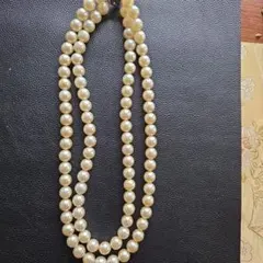 クリーム色 二重パールネックレス
