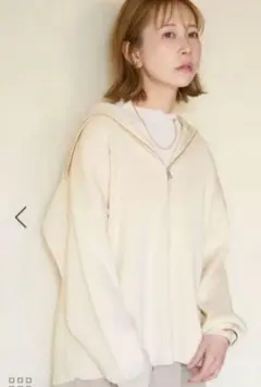 ロペピクニック　ハーフジップニットプルオーバー　ホワイト