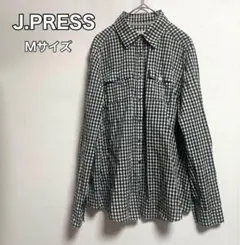 J.PRESS チェック柄シャツ 胸ポケット2個Mサイズ　シンプル　デザインのサムネイル