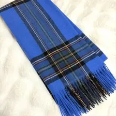 GU マフラー　チェック柄　ブルー