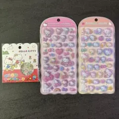 【正規品】コットンパフィーシール２枚、おはじきフレークシール１枚　３枚セット