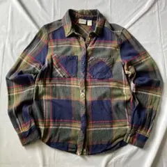 00s ネルシャツ チェック柄 グリーン グランジ Y2K 平成 大人気 古着