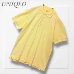 ユニクロ◆半袖ポロシャツ(M)パステルイエロー シンプル カジュアル 快適
