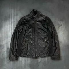y2k 00s MALE&Co. 羊革 ラビットファー襟 ライダースジャケット