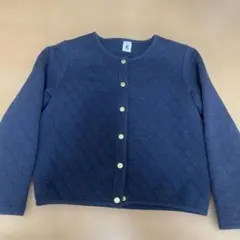 PETIT BATEAU ネイビー キルティングカーディガン 140cm