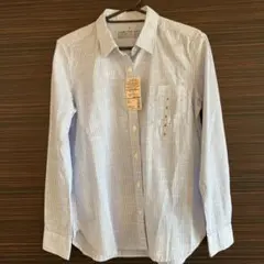 新品タグ付　無印良品　オーガニックコットンスラブ　ストライプシャツS
