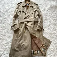 希少XL バーバリー　トレンチコート　キャメル混ライナー付き　ロング丈　ベージュ