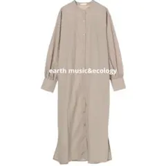 earth music&ecology バンドカラーシャツワンピース