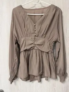 ウエストマーク裾フレア ブラウス k8265t GRL