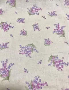 シングルガーゼ　コットンリネン　お花　すずらん　ラベンダー1m