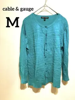 cable & gauge 【M】ターコイズ 長袖カーディガン ボタン ニット