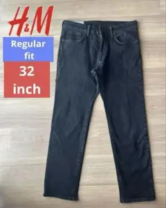 Ｈ＆M ３２インチRegular fitデニム　ストレッチあり☆ブラック