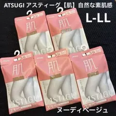 ATSUGI アスティーグ【肌】自然な素肌感 ストッキング 5足 L-LL
