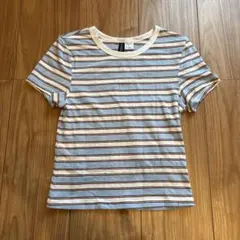 H&M ボーダー 半袖Tシャツ XS ストレッチ 美品のサムネイル