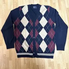 FRED PERRY アーガイルカーディガン L