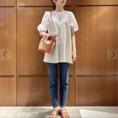 トゥモローランド Ballsy ファブリックコンビ パフスリーブブラウス半袖