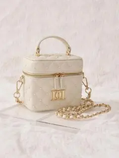 darich バニティバッグ　ホワイト　ゴールド ダーリッチ バニティバッグ オフホワイト ゴールド - メルカリ
