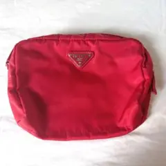 【PRADA】ナイロンポーチ 赤【used品】
