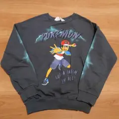H＆M 140 ポケモン サトシ トレーナー グレー 裏起毛