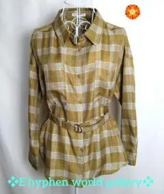 ◆E hyphen world gallery◆　ベルト付チェックシャツ　未使用