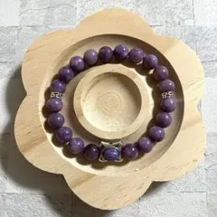 天然石ブレスレット 内径約16cm チャロアイト/パープルマイカ