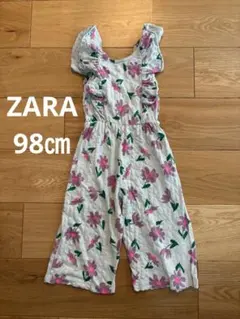 ZARA 花柄 フリル オールインワン98cm
