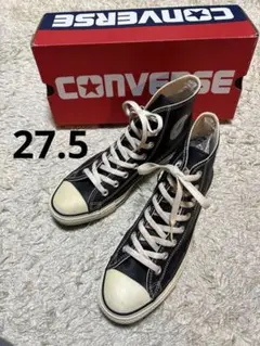 美品✨CONVERSEハイカット 黒　ブラック　オールレザー　27.5