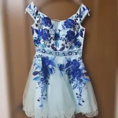 IRMA イルマ フラワーレースチュール フレアミニドレス 刺繍ドレス